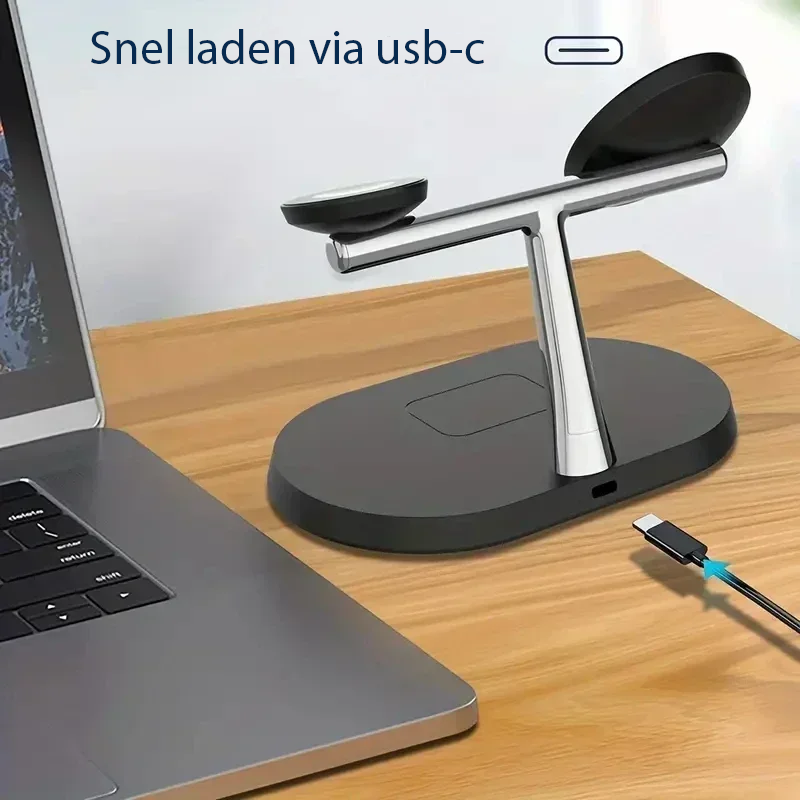 3-in-1 Magsafe Draadloos Oplaadstation